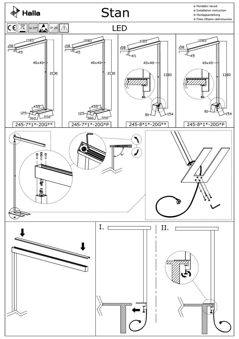 Halla Stan 245-7 1 -20G Series installation instructions