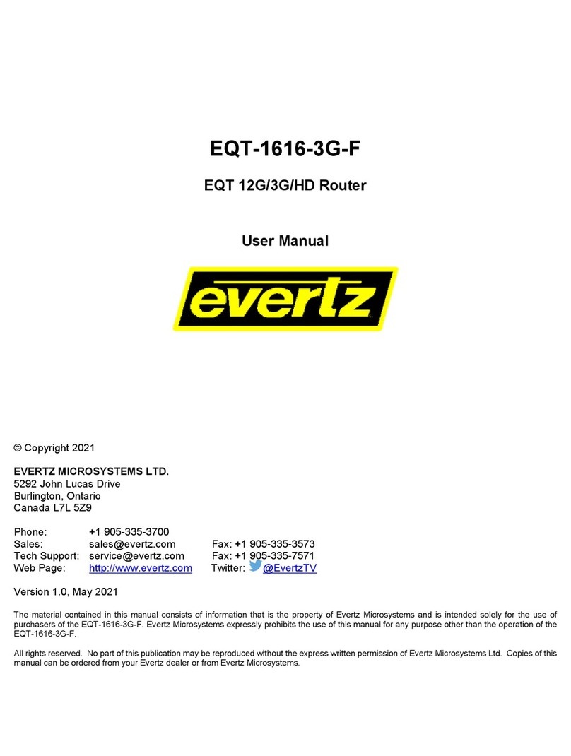 evertz EQT-1616-3G-F User manual