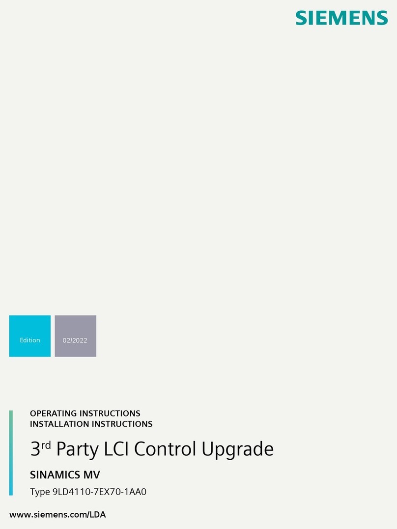 Siemens SINAMICS MV 9LD4110-7EX70-1AA0 User manual