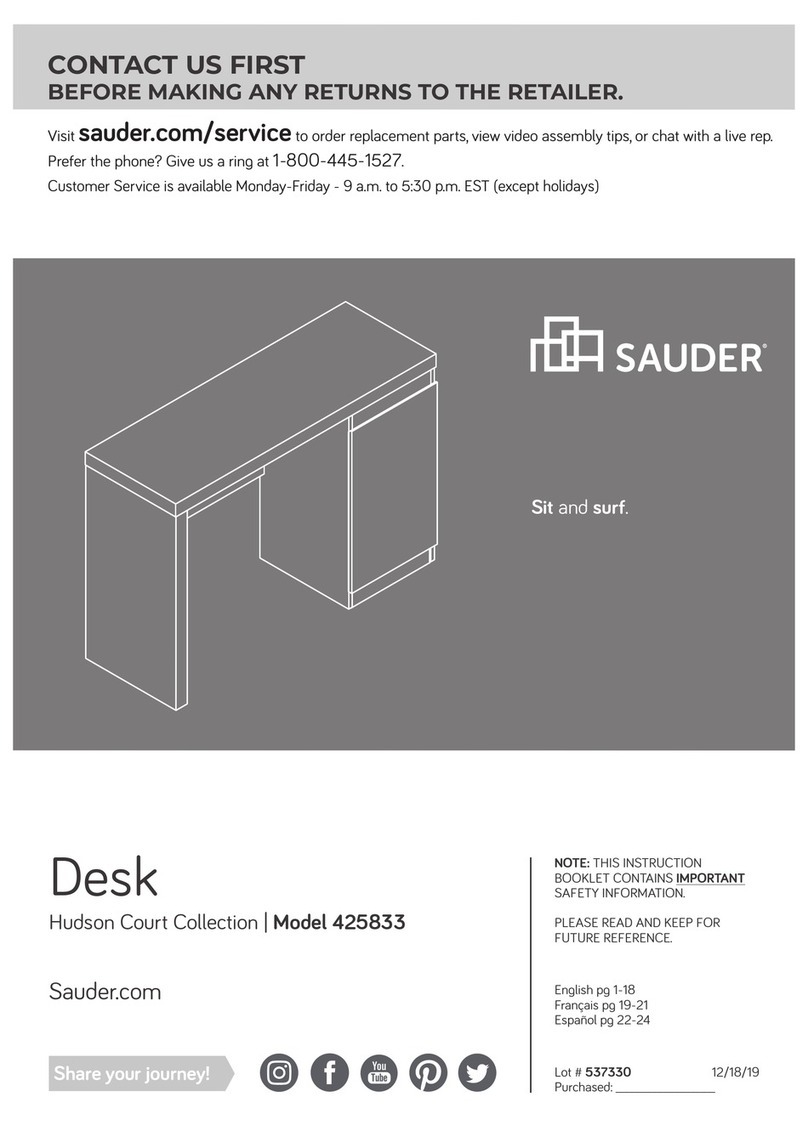 Sauder Hudson Court 425833 User manual Sauder Hudson Court 425833 User manual