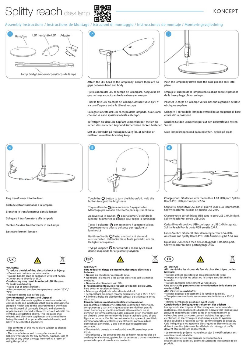 Koncept Splitty reach Assembly instructions Koncept Splitty reach Assembly instructions
