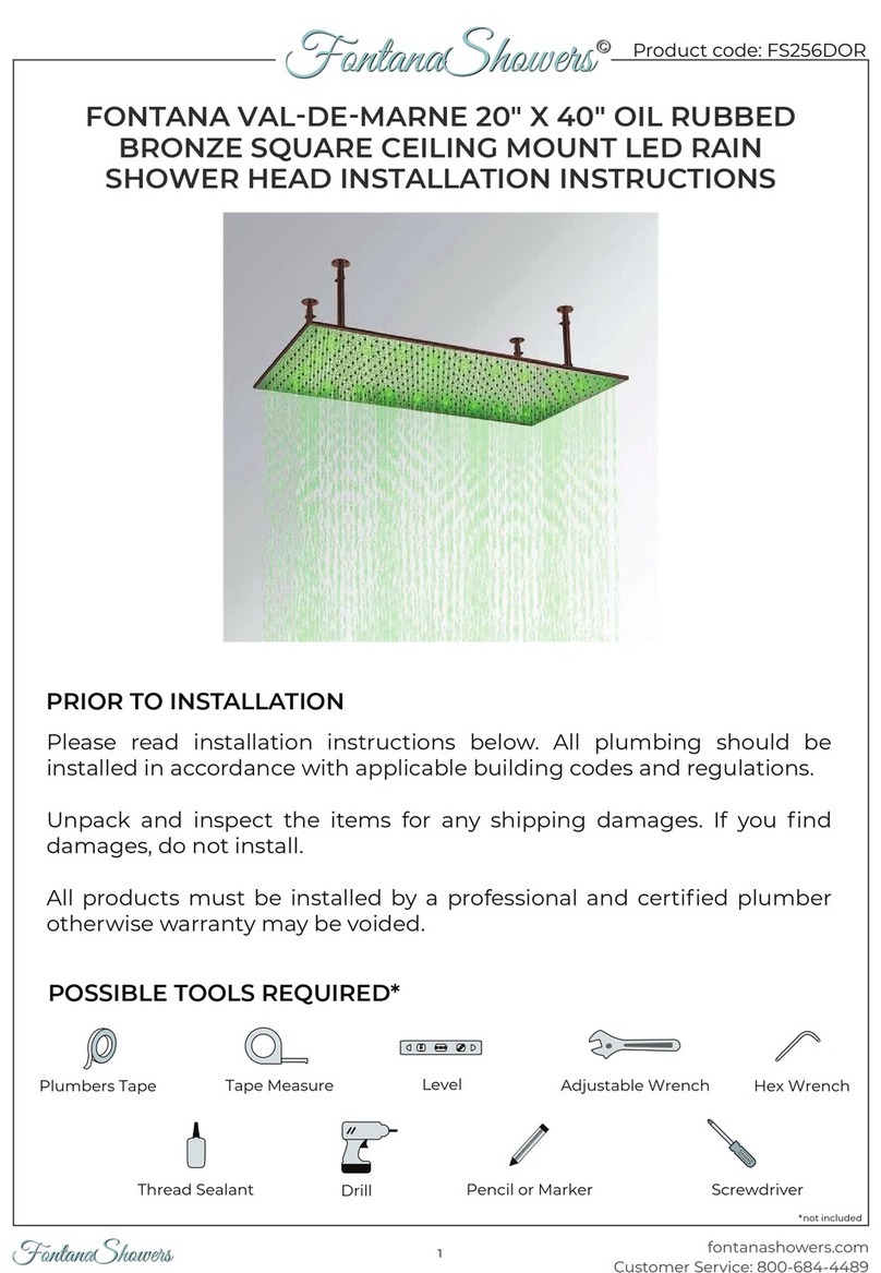 Fontana Showers FS256DOR installation instructions Fontana Showers FS256DOR installation instructions