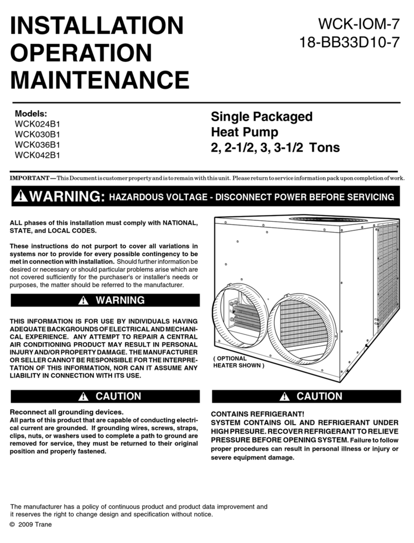 Trane WCK024B1 Owner's manual