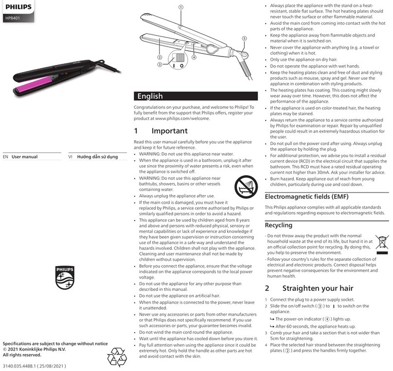 Philips HP8401 User manual