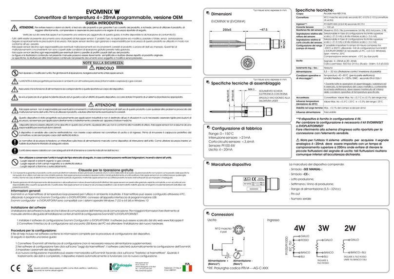 ITALCOPPIE SENSORI EVOMINIX W quick start guide ITALCOPPIE SENSORI EVOMINIX W quick start guide