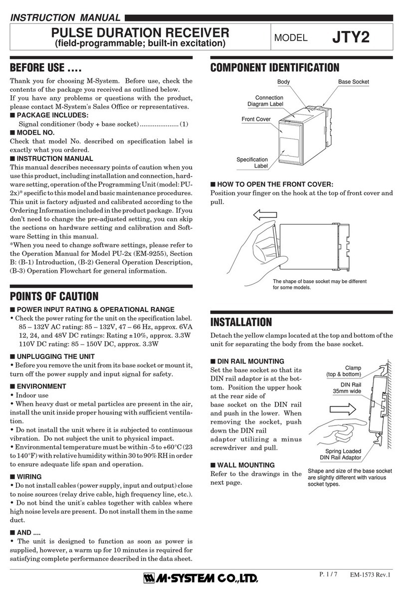 M-system JTY2 instruction manual