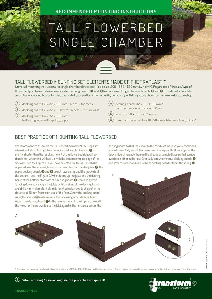 Transform TALL FLOWERBED SINGLE CHAMBER Mounting instructions
