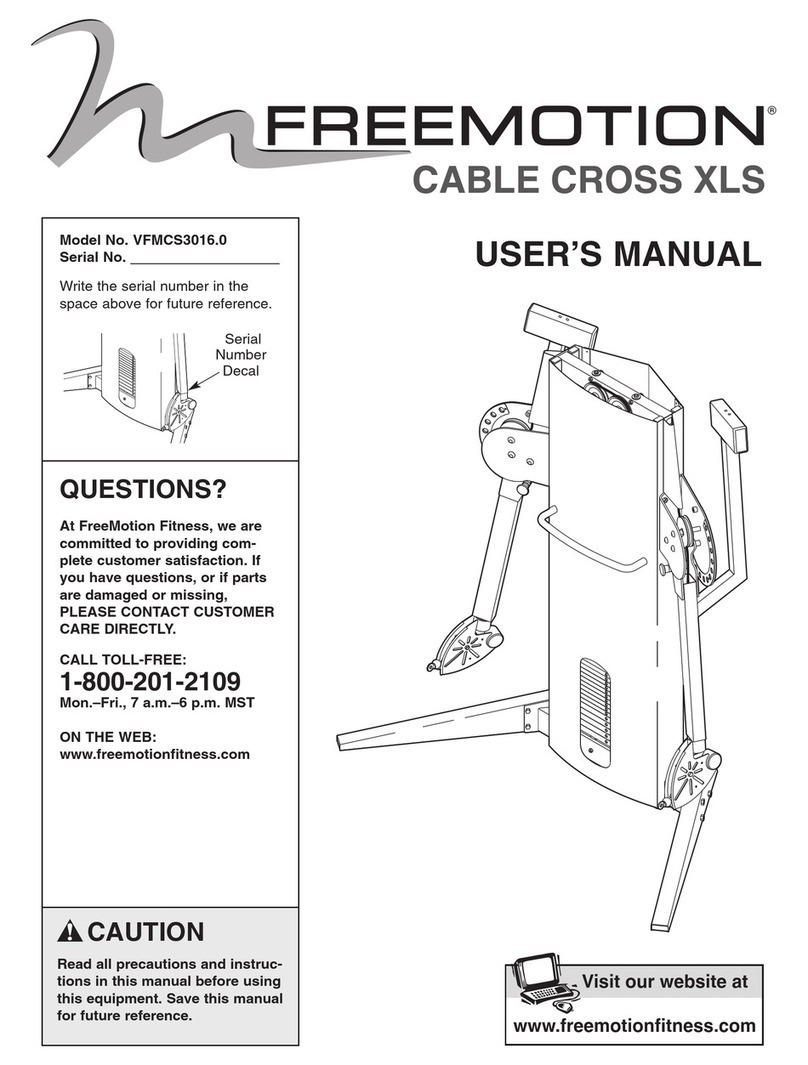 FREE MOTION CABLE CROSS XLS user manual