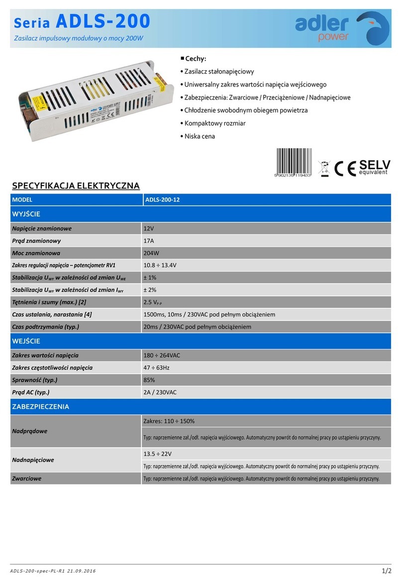 Adler Power ADL Series installation manual
