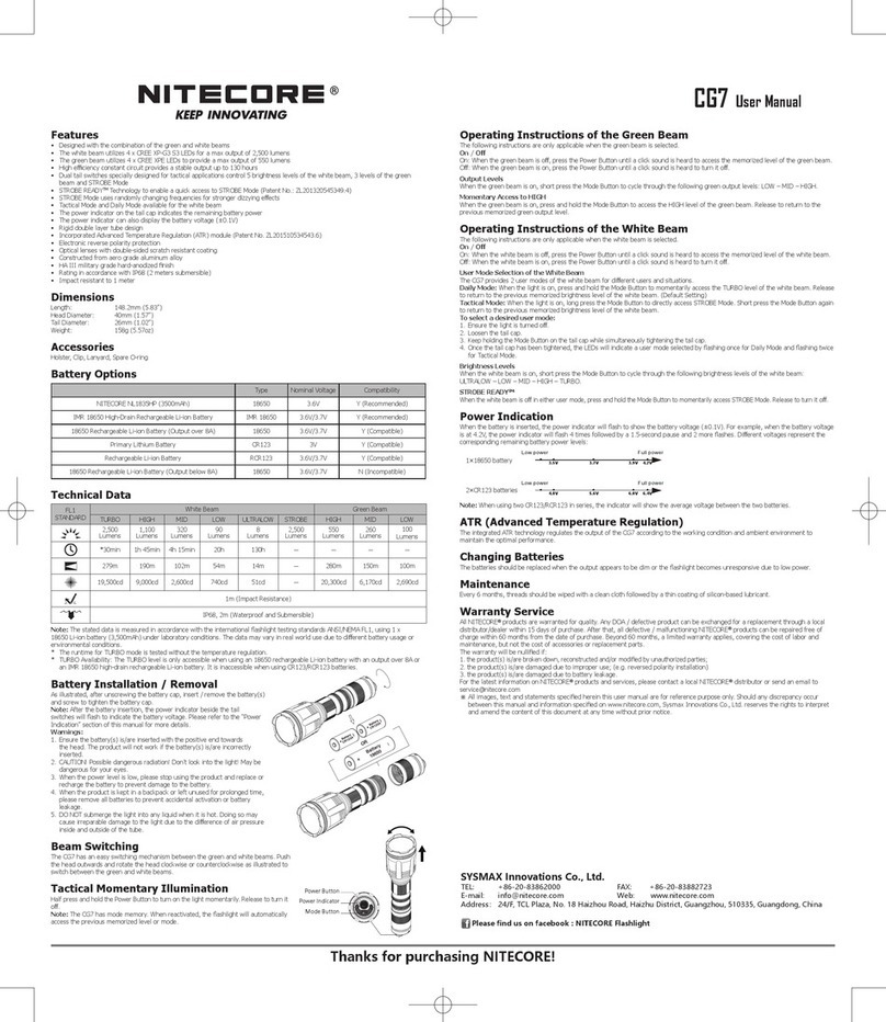 Nitecore Chameleon CG7 user manual