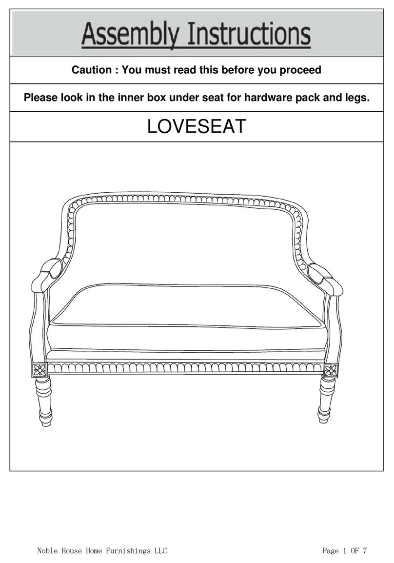 Noble House Home Furnishings LOVESEAT Assembly instructions Noble House Home Furnishings LOVESEAT Assembly instructions