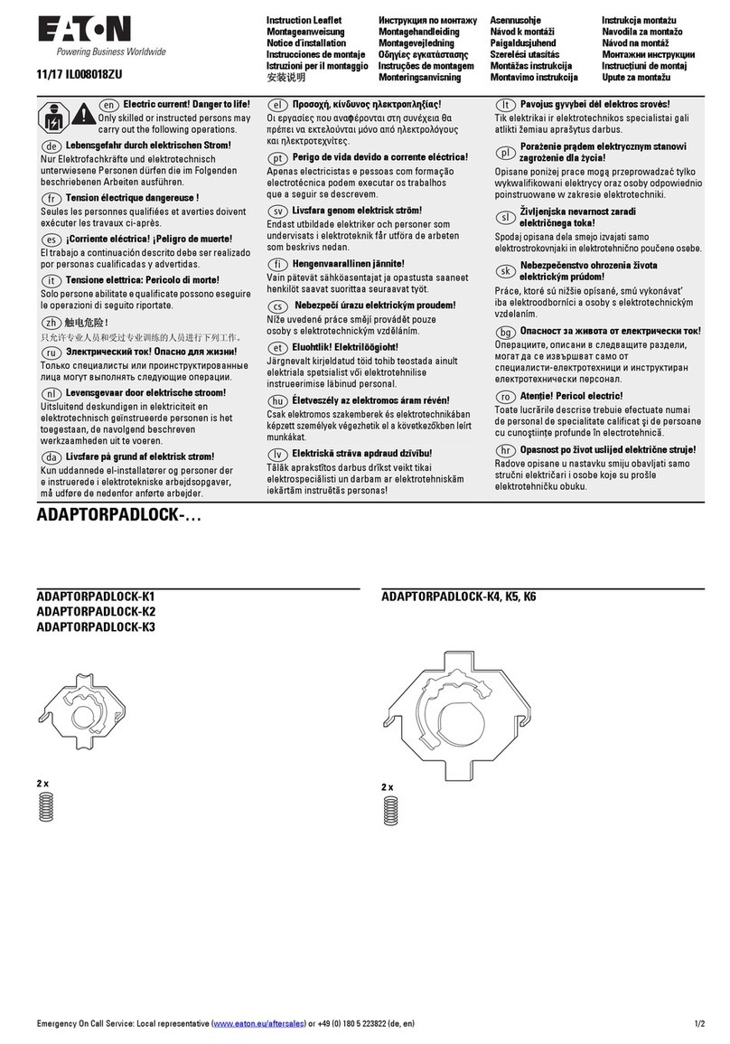 Eaton ADAPTORPADLOCK Series Instruction leaflet
