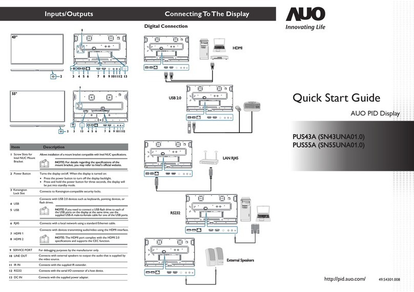 AUO PUS43A User manual