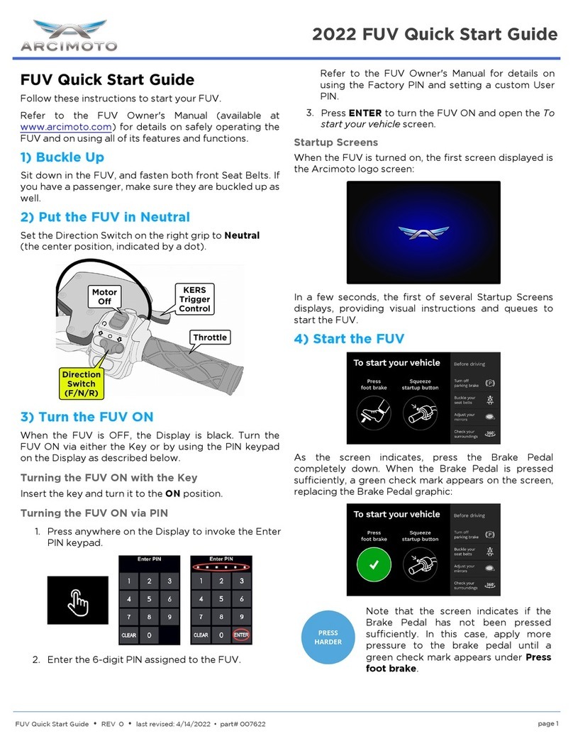 ARCIMOTO FUV 2022 quick start guide