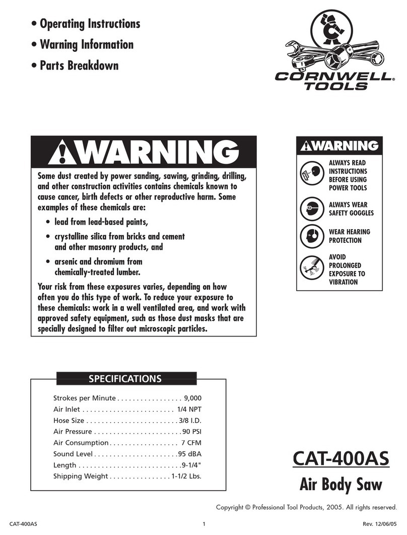 Cornwell Tools CAT-400AS Operating instructions, warning information, parts breakdown