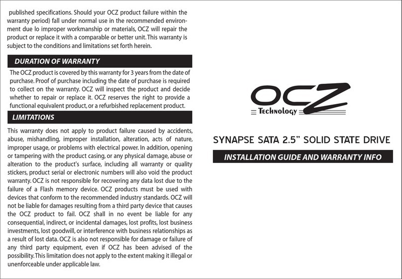 OCZ SYNAPSE Instruction Manual