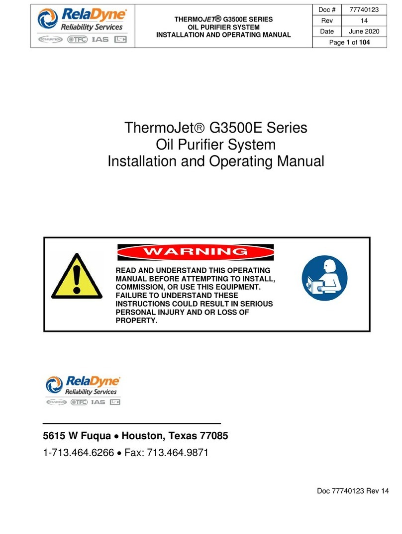 RelaDyne ThermoJet G3500E Series Installation and operating manual