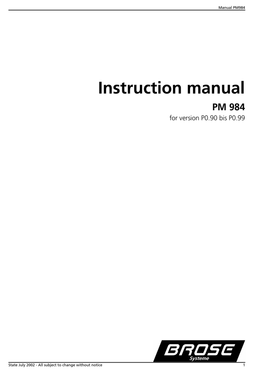 BROSE Systeme PM 984 instruction manual