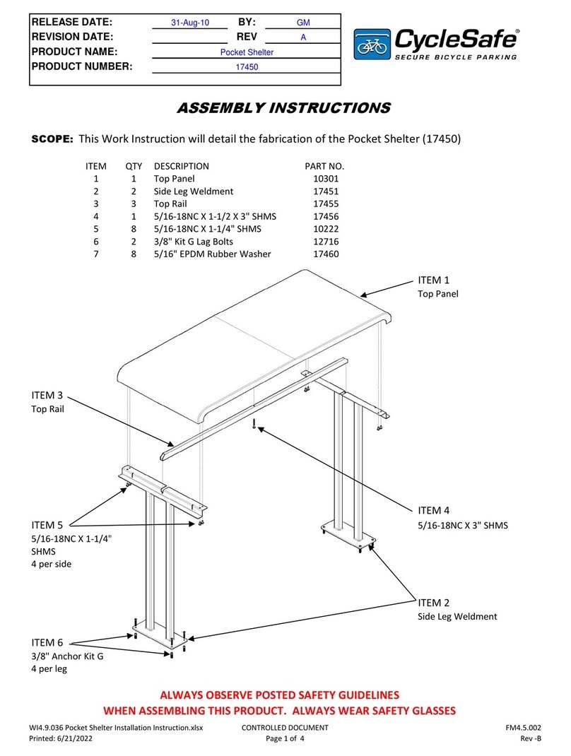 CycleSafe Pocket Shelter Assembly instructions CycleSafe Pocket Shelter Assembly instructions