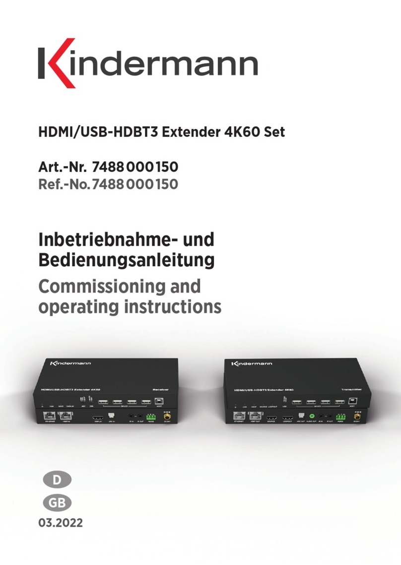 Kindermann HDMI/USB-HDBT3 Extender 4K60 Set Commissioning and operating instructions