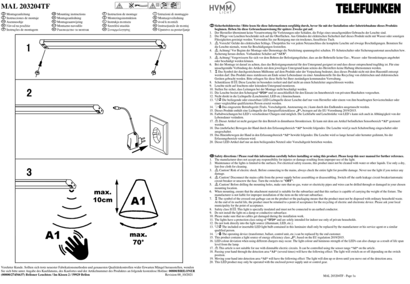 Telefunken HVMM LICHT MAL 203204TF Mounting instructions