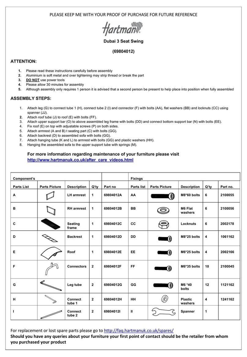 Hartman Dubai 69804012 quick start guide