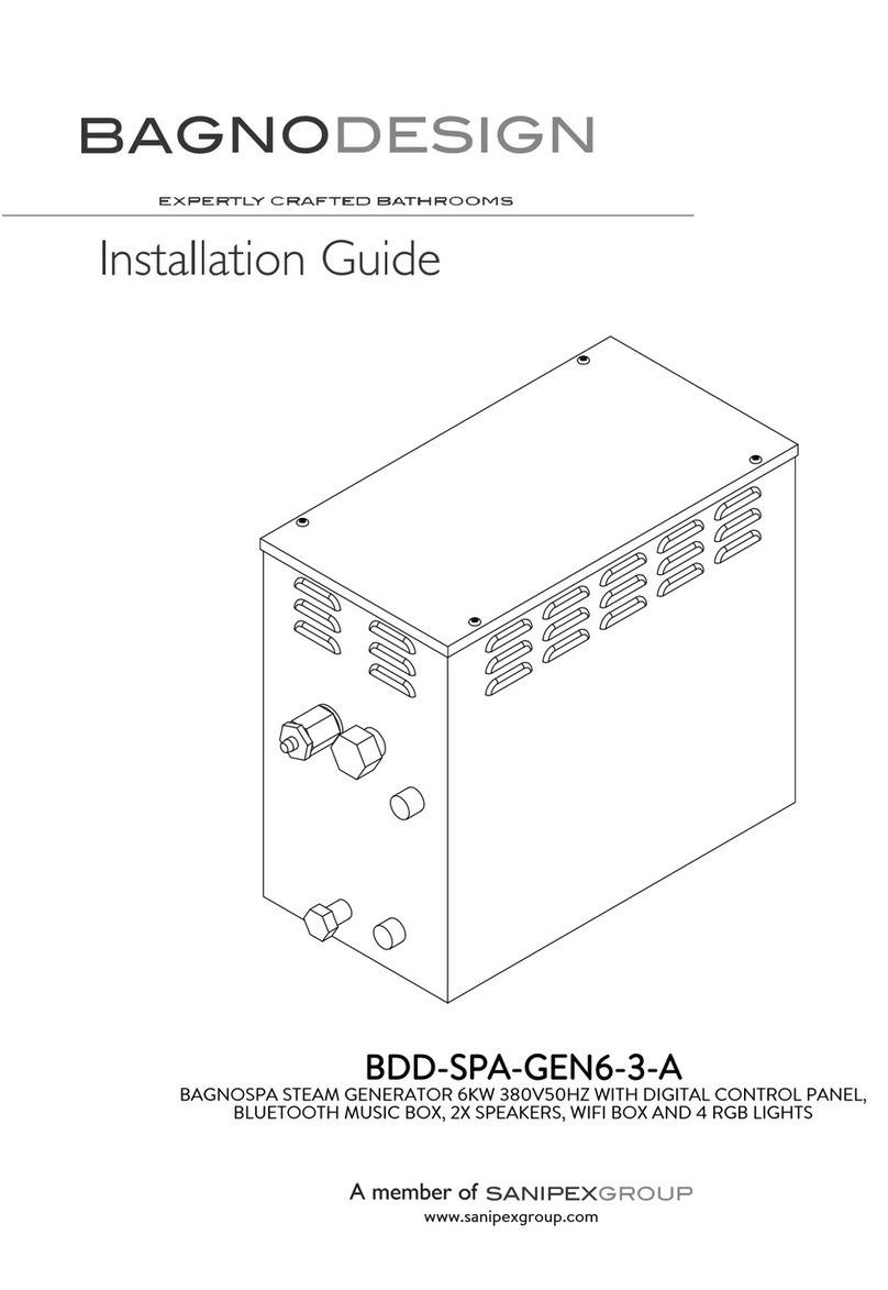 Sanipex BAGNODESIGN BAGNOSPA BDD-SPA-GEN6-3-A installation guide
