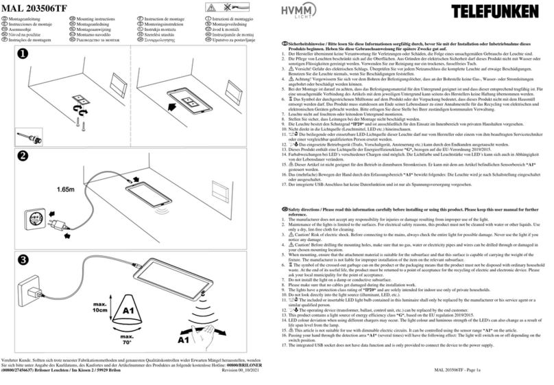 Telefunken HVMM LICHT MAL 203506TF Mounting instructions