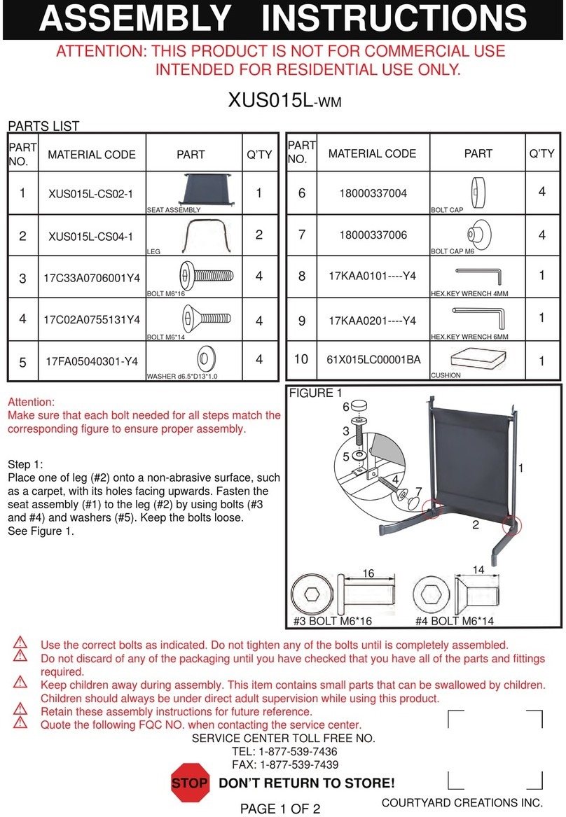 Courtyard Creations XUS015L-WM Assembly instructions