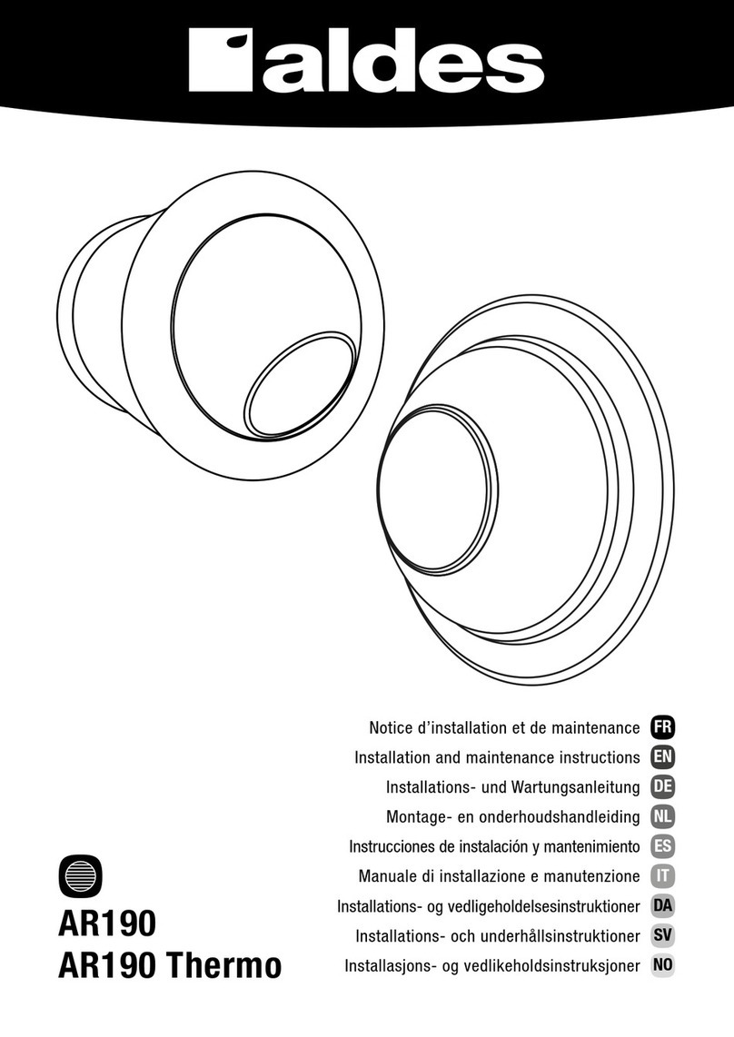 aldes AR190 Installation and maintenance instructions aldes AR190 Installation and maintenance instructions