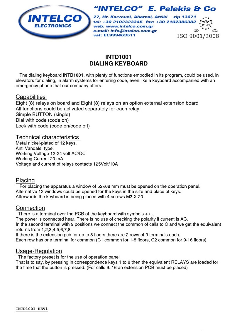 INTELCO INTD1001 User manual