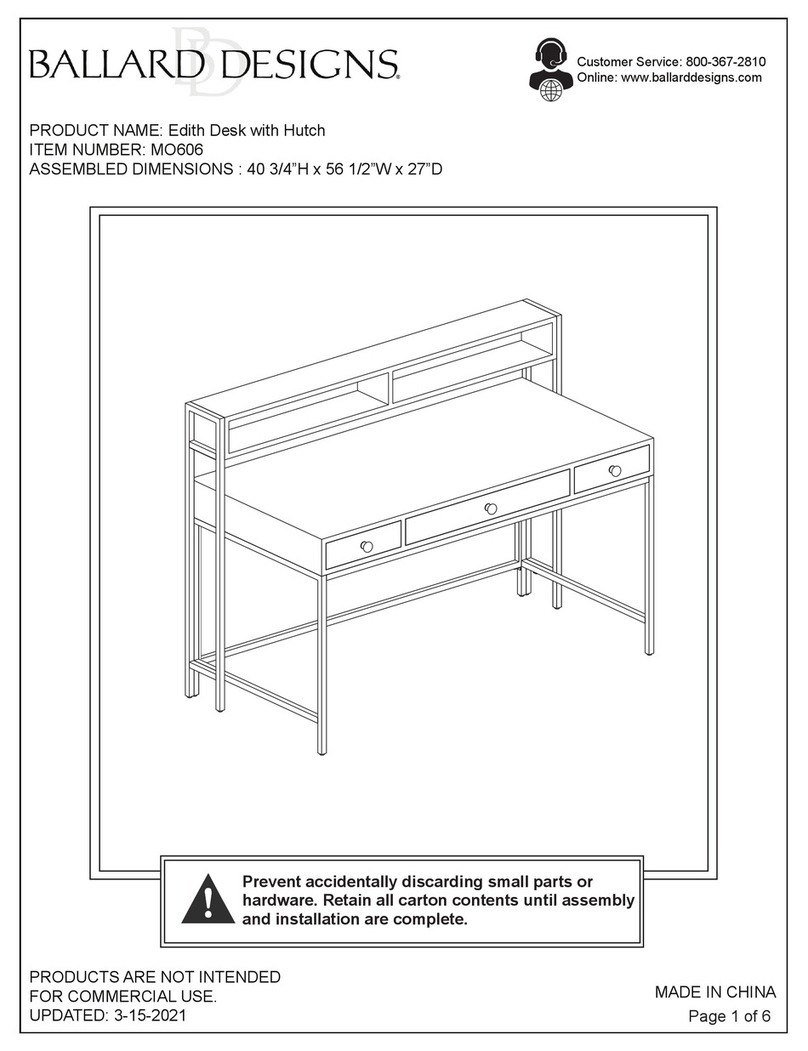 Ballard Designs Edith Desk with Hutch MO606 User manual