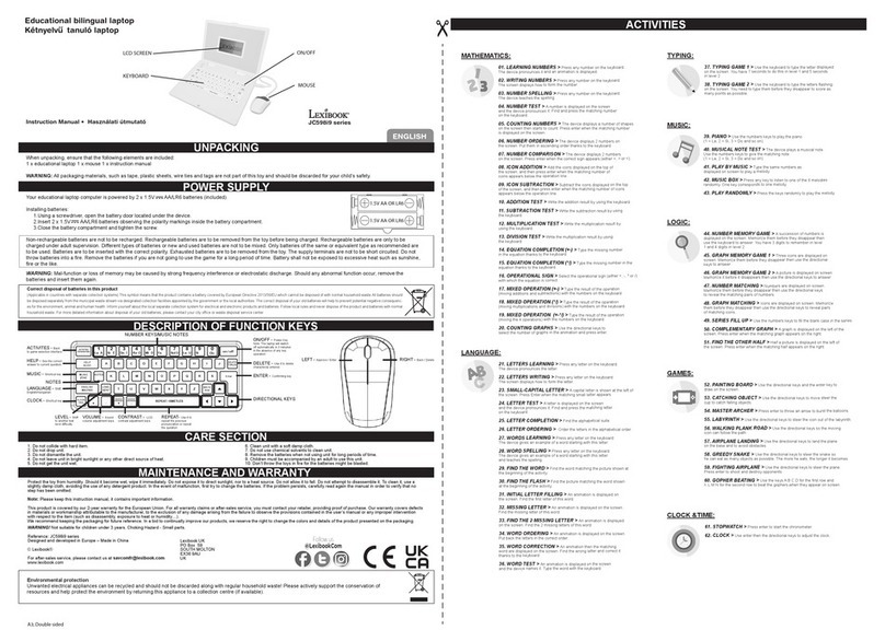 LEXIBOOK JC598i9 Series instruction manual