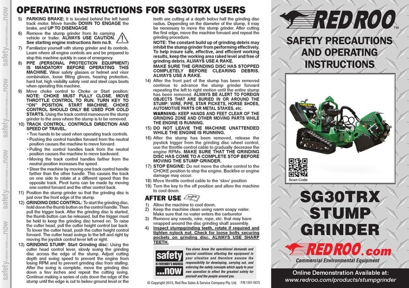 red roo SG30TRX Safety precautions and operating instructions