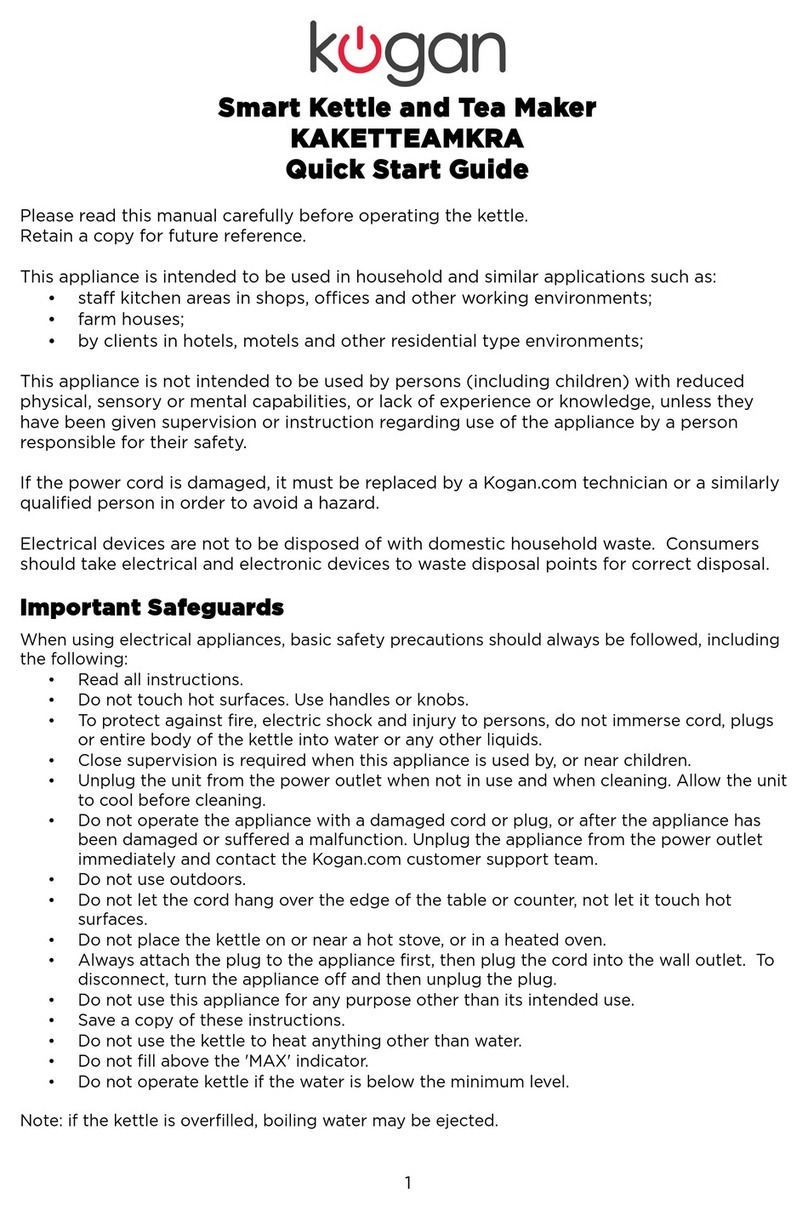 Kogan KAKETTEAMKRA quick start guide