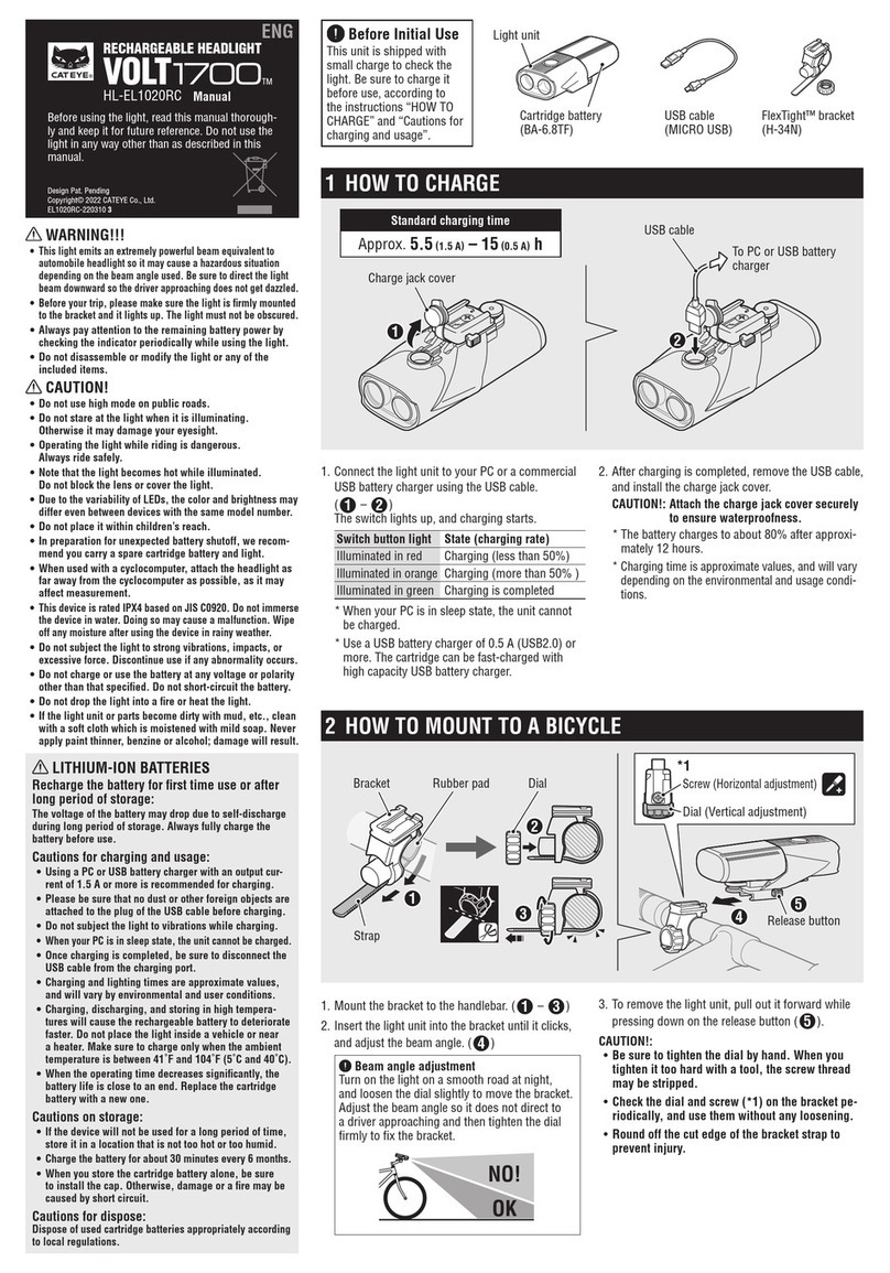 Cateye Volt1700 HL-EL1020RC User manual