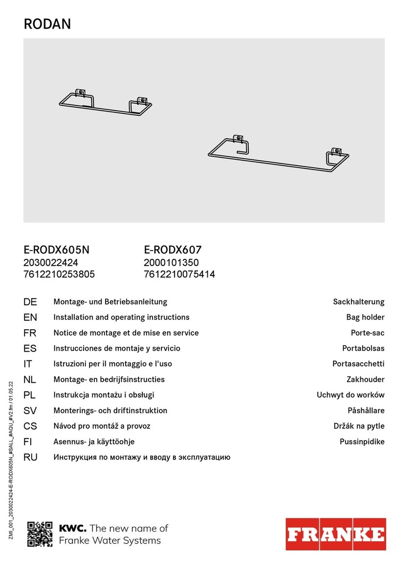 Franke RODAN E-RODX605N Installation and operating instructions