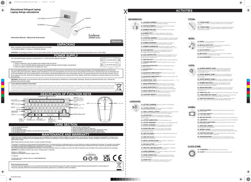 LEXIBOOK JC598i6 Series User manual