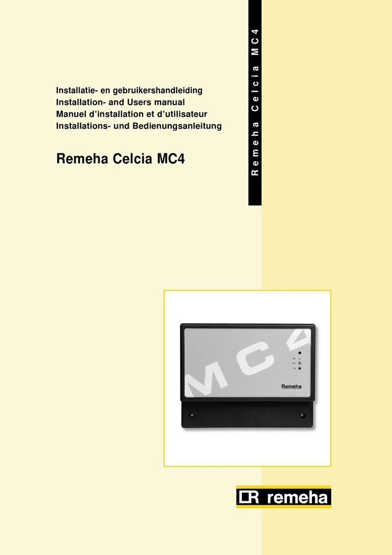 REMEHA Celcia MC4 Installation and user manual REMEHA Celcia MC4 Installation and user manual