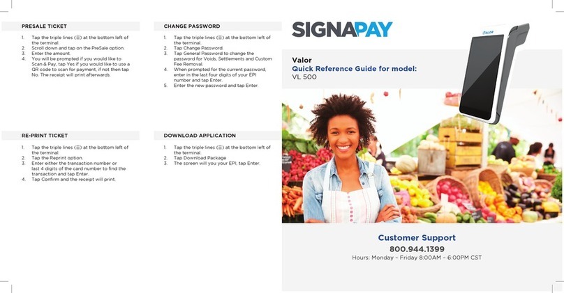 SignaPay VL 500 Quick reference guide