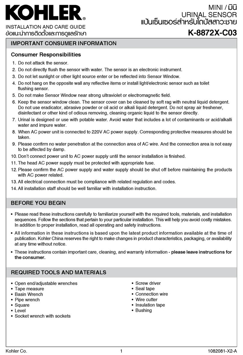 Kohler K-8872X-C03 Assembly instructions