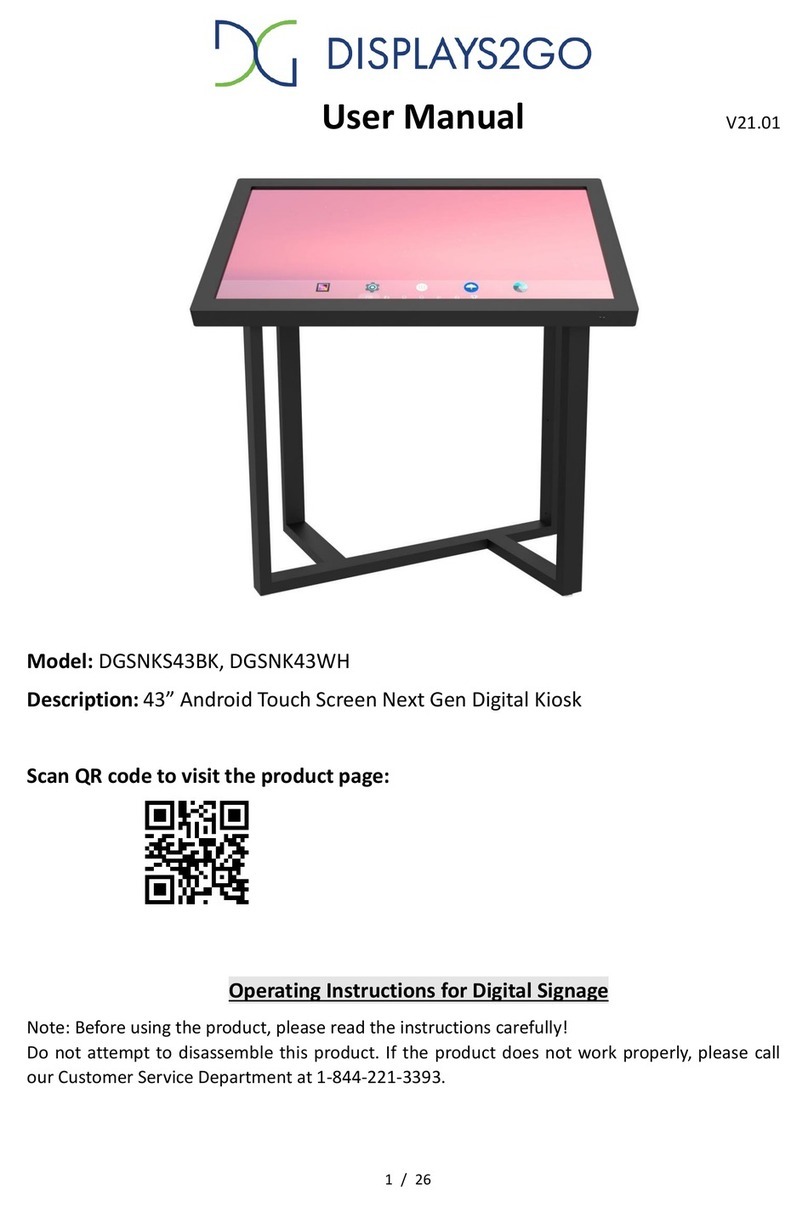 Displays2go DGSNKS43BK User manual