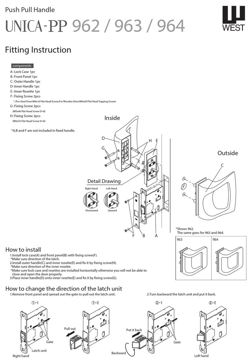 WEST UNICA-PP 962 FITTING INSTRUCTION