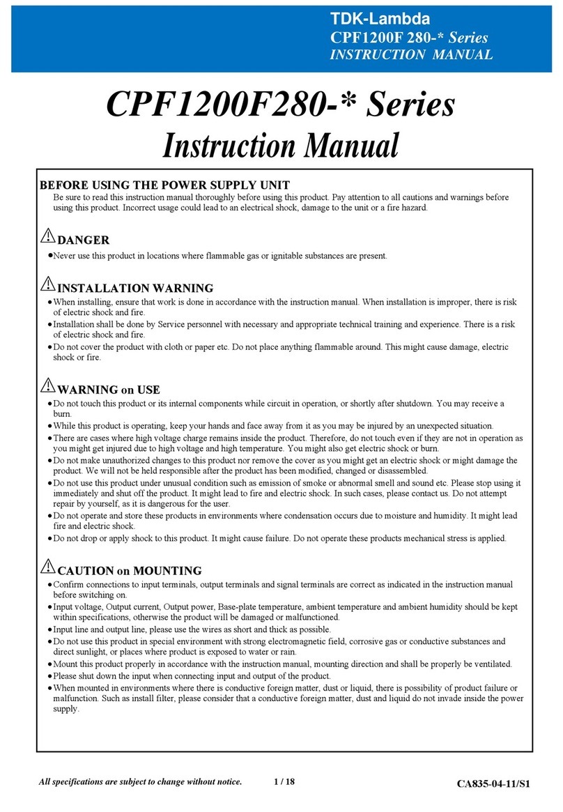 TDK-Lambda CPF1200F280 Series User manual