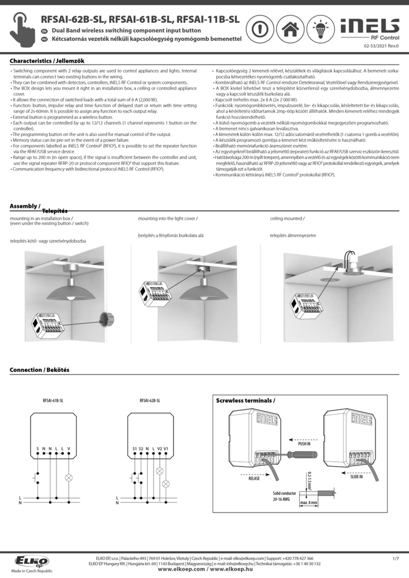 Elko iNels RFSAI-62B-SL User manual