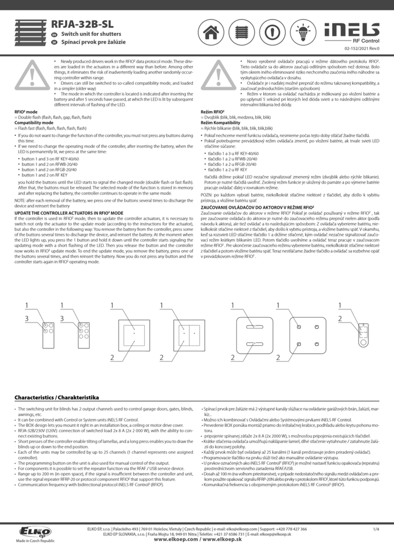 Elko iNels RFJA-32B-SL quick start guide