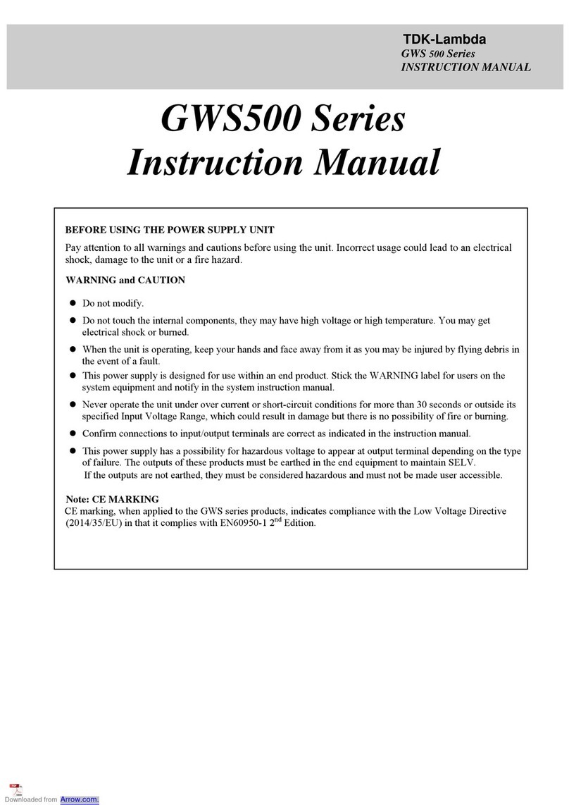 TDK-Lambda GWS 500 Series User manual