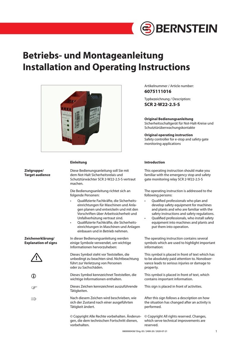BERNSTEIN SCR 2-W22-2.5-S Installation and operating instructions