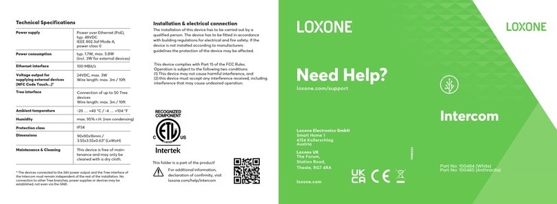 LOXONE 100484 instruction manual