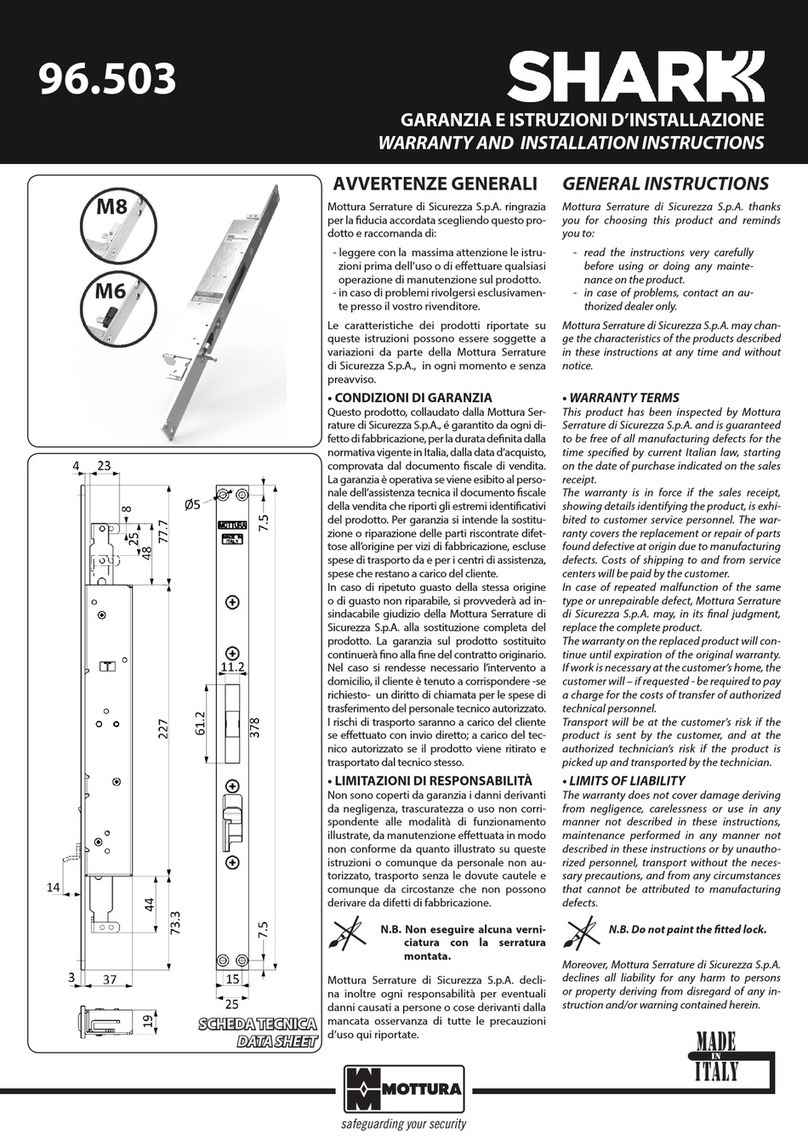 Mottura Shark 96.503 User manual